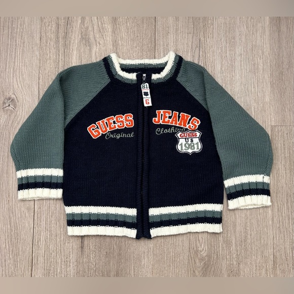 Guess Jeans Zip Up Sweater Kids Size 18M - Picture 1 of 7
